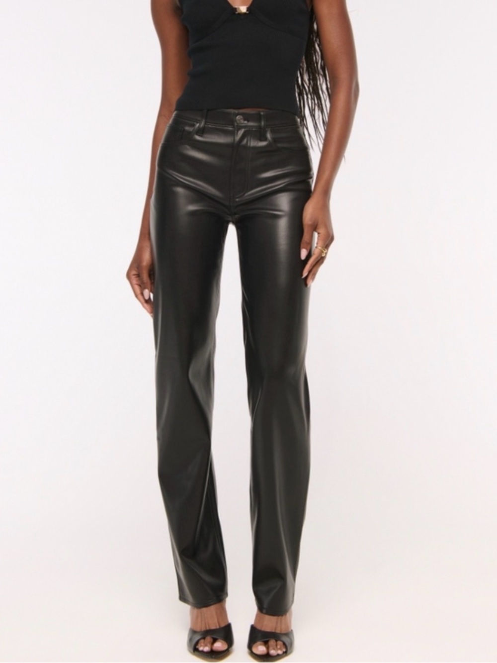 Abercrombie Black Faux Leather Pants